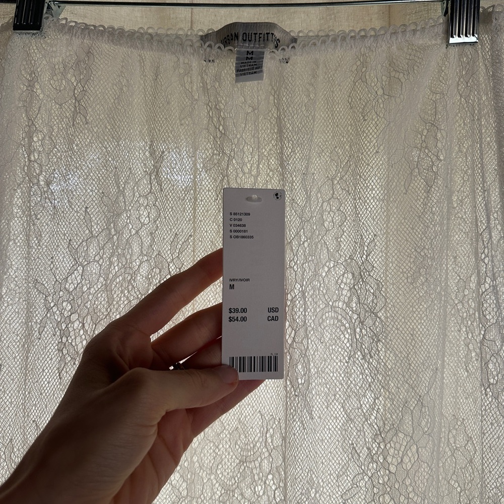 Urban Outfitters Cream Lace Skirt